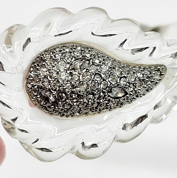 Alexis Bittar Diamond Swarovski Crystal Winter Paisley Lucite Rope Bracelet - Picture 12 of 17